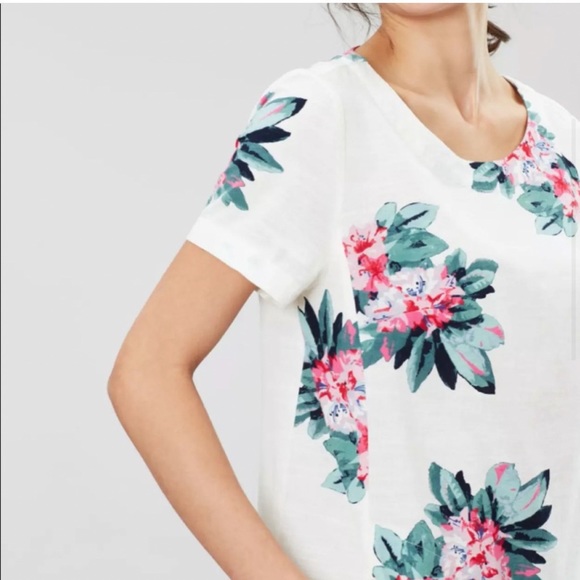 Joules Fifi Cotton Linen Blend Short Sleeve Floral Shift Dress with Pockets - Picture 2 of 16